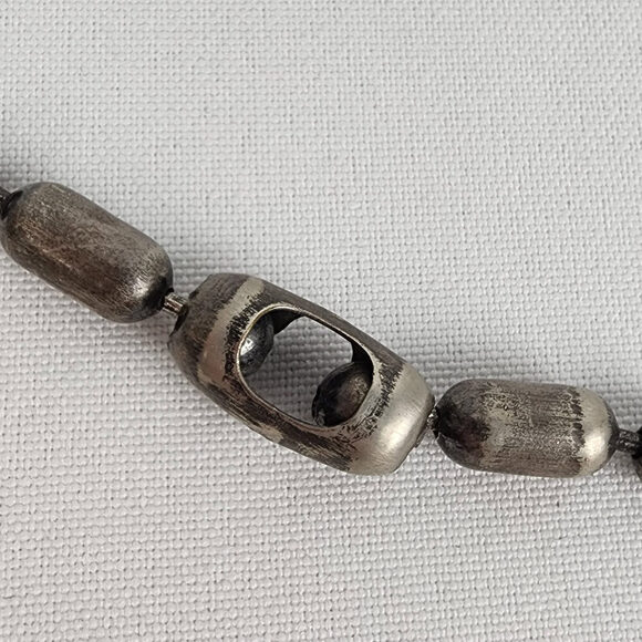 Zik Zok Silver Pendant Chunky Chain Necklace - Picture 5 of 7